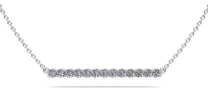 Modern Straight Line Diamond Pendant with 0.78 ct.(finished) 2.5mm - Luxury Time NYC