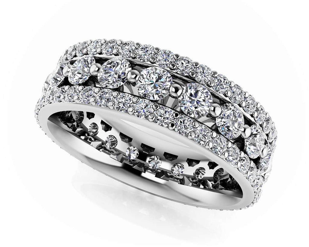 Moonlight Gala Womens Eternity Diamond Ring with 2.29 ct.(finished) 1.4mm, 2.5mm - Luxury Time NYC