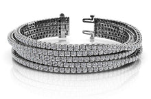 Load image into Gallery viewer, Multi Strand Flexible Diamond Tennis Bracelet Lab - Grown Diamond with 10.23 ct.(finished) 2mm - Luxury Time NYC