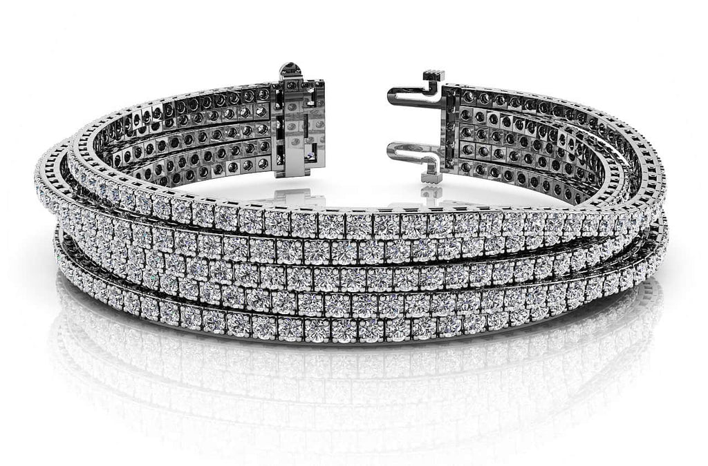 Multi Strand Flexible Diamond Tennis Bracelet Lab - Grown Diamond with 4.60 ct.(finished) 1.3mm - Luxury Time NYC