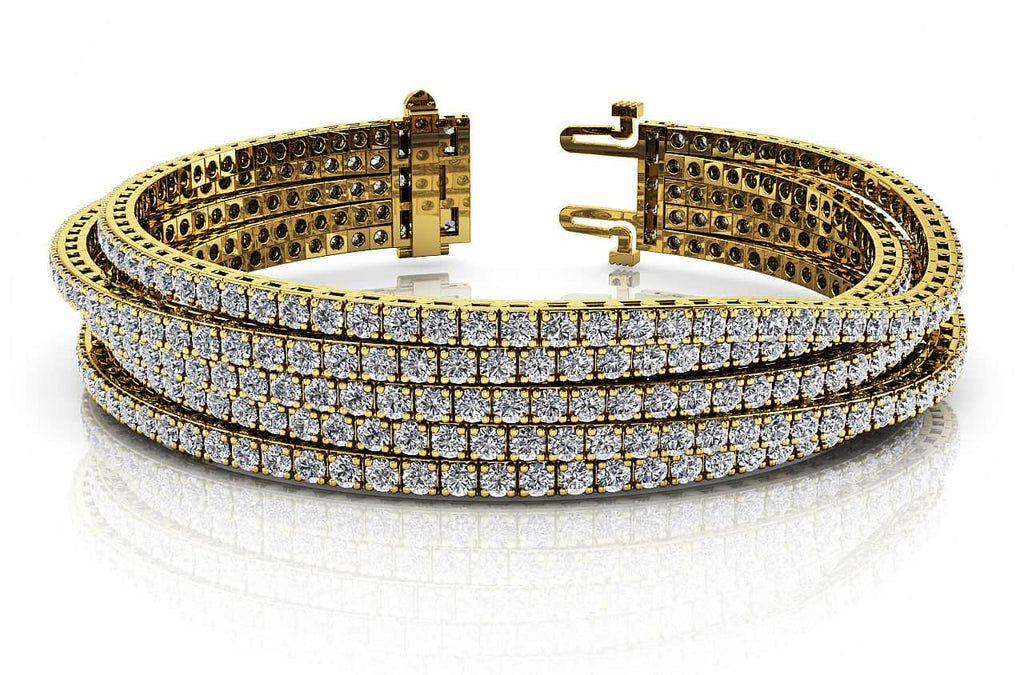 Multi Strand Flexible Diamond Tennis Diamond Bracelet with 10.23 ct.(finished) 2mm - Luxury Time NYC