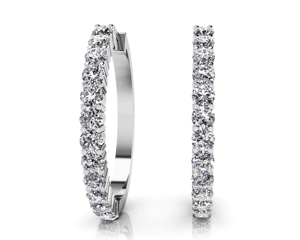 Must Have Diamond Hoop Earrings with 0.49 ct.(finished) 1.6mm - Luxury Time NYC