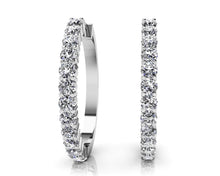 Load image into Gallery viewer, Must Have Diamond Hoop Earrings with 0.49 ct.(finished) 1.6mm - Luxury Time NYC