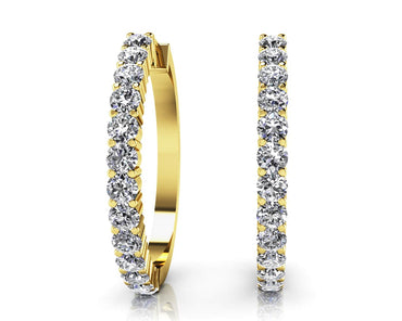 Must Have Diamond Hoop Earrings with 0.78 ct.(finished) 1.9mm - Luxury Time NYC