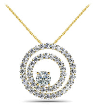 Load image into Gallery viewer, Off Center Diamond Circle Diamond Pendant with 0.53 ct.(finished) 1.1mm, 3.5mm - Luxury Time NYC