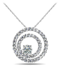 Load image into Gallery viewer, Off Center Diamond Circle Diamond Pendant with 0.90 ct.(finished) 1.5mm, 3.7mm - Luxury Time NYC