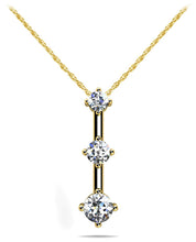 Load image into Gallery viewer, Offset 3 Stone Diamond Pendant In Lab - Grown Diamond with 0.27 ct.(finished) 2.2mm, 2.8mm, 3.4mm - Luxury Time NYC