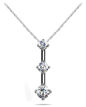 Load image into Gallery viewer, Offset 3 Stone Diamond Pendant with 0.27 ct.(finished) 2.2mm, 2.8mm, 3.4mm - Luxury Time NYC