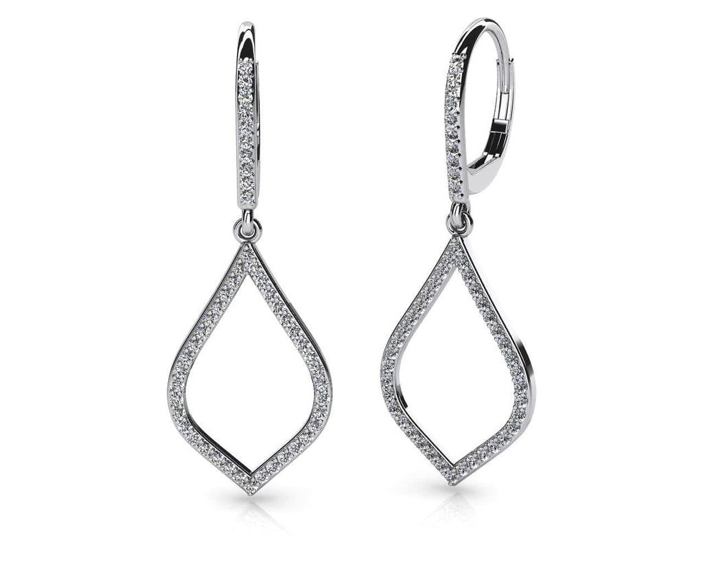 Open Leaf Diamond Drop Lab - Grown Diamond Earrings with 0.67 ct.(finished) 1mm - Luxury Time NYC