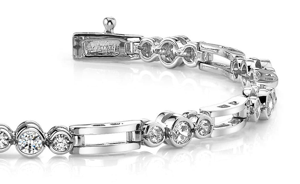 Open Link Diamond Trio Lab - Grown Diamond Bracelet with 2.00 ct.(finished) 2.6mm, 3.3mm - Luxury Time NYC