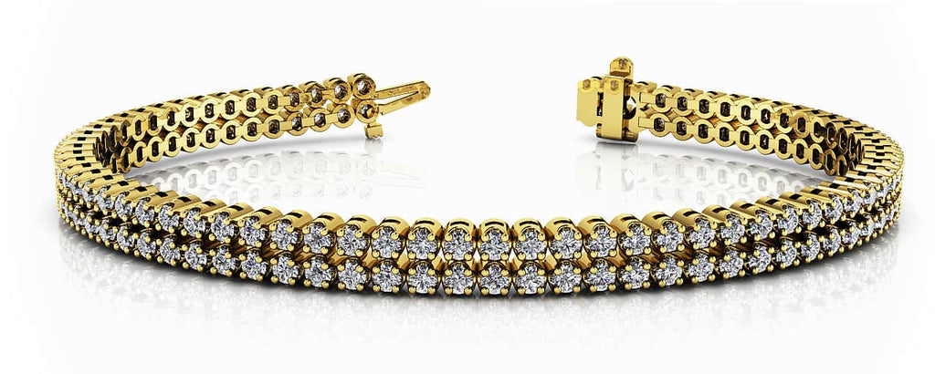 Opulent Double Row Diamond Tennis Diamond Bracelet with 3.50 ct.(finished) 1.8mm - Luxury Time NYC