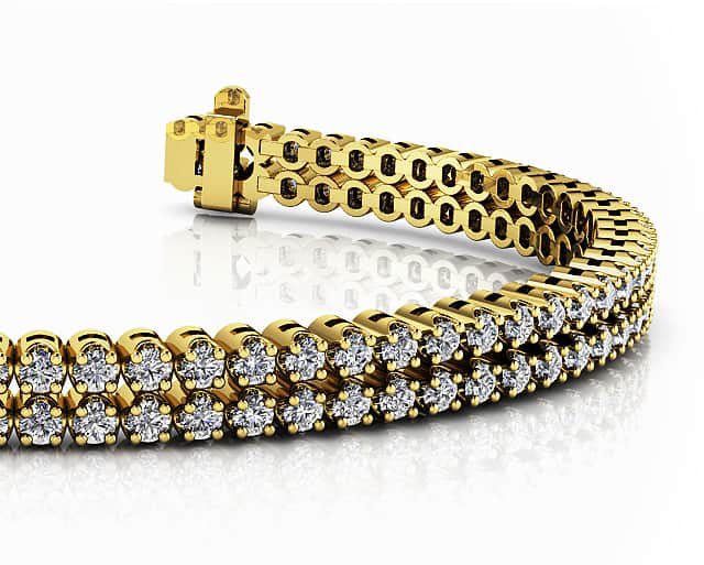 Opulent Double Row Diamond Tennis Diamond Bracelet with 3.50 ct.(finished) 1.8mm - Luxury Time NYC