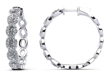 Load image into Gallery viewer, Oval and Round Diamond Hoop Earrings with 5.03 ct.(finished) 5x3mm, 1.2mm - Luxury Time NYC