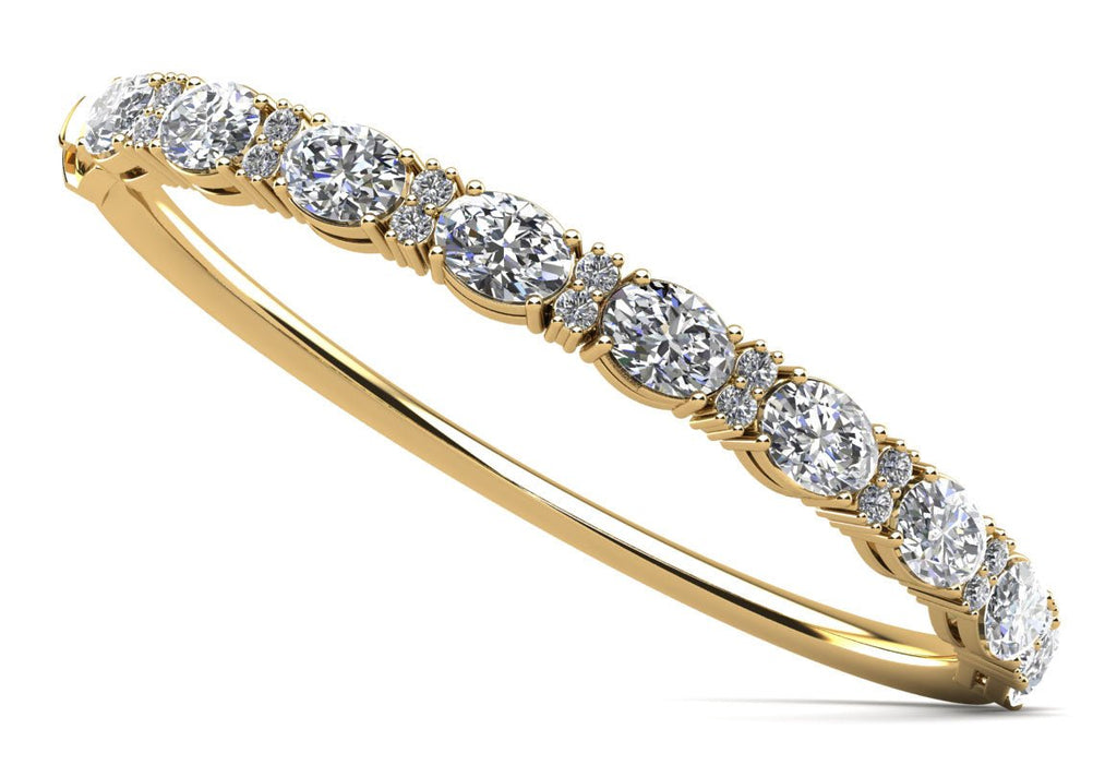 Oval and Rounds Diamond Bangle with 9.53 ct.(finished) 7x5mm, 2mm - Luxury Time NYC