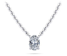 Load image into Gallery viewer, Oval Cut Vertical Diamond Solitaire Diamond Pendant with 0.33 ct.(finished) 5x3mm - Luxury Time NYC