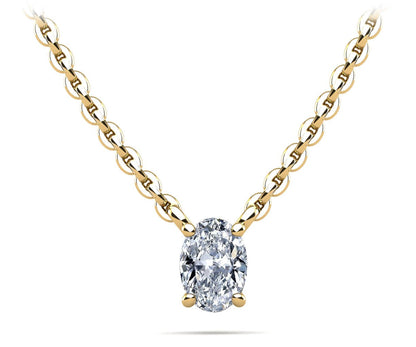Oval Cut Vertical Diamond Solitaire Lab - Grown Diamond Pendant with 1.60 ct.(finished) 8x6mm - Luxury Time NYC