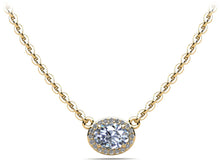 Load image into Gallery viewer, Oval Halo Diamond Pendant with 0.40 ct. (0.33 ct. center diamond) - Luxury Time NYC