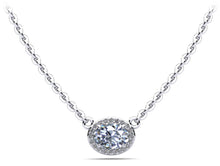 Load image into Gallery viewer, Oval Halo Diamond Pendant with 0.40 ct. (0.33 ct. center diamond) - Luxury Time NYC