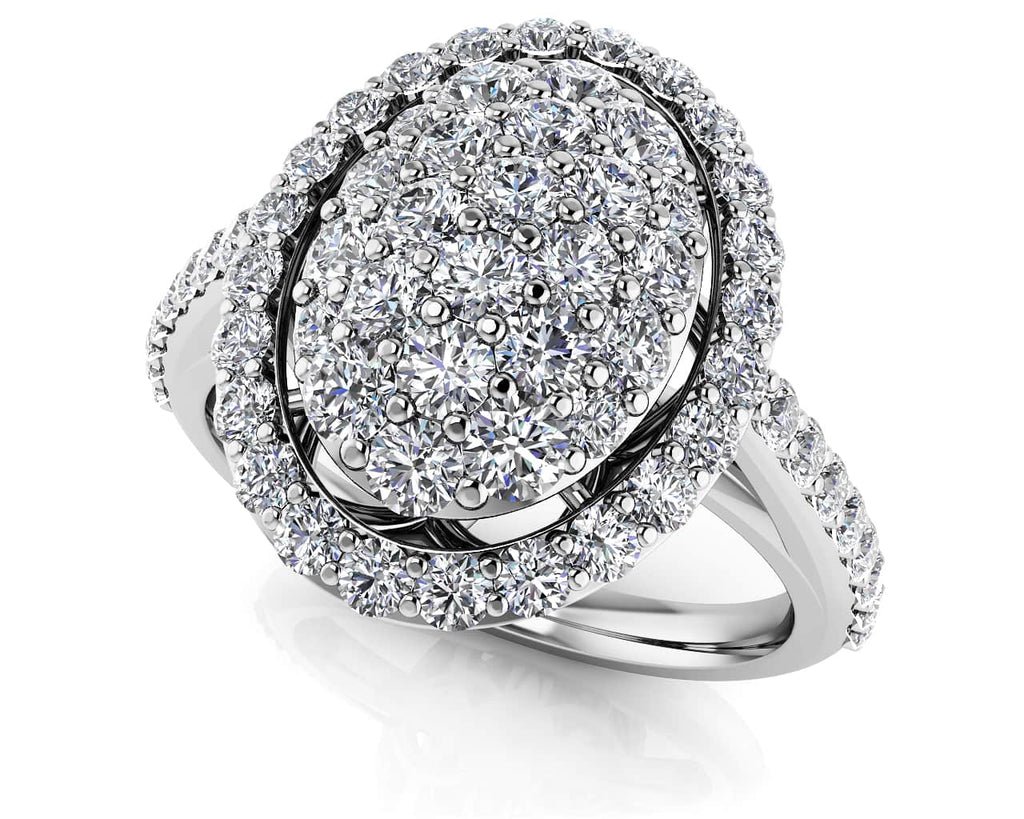 Oval Illusion Diamond Accented Diamond Ring with 1.14 ct.(finished) - Luxury Time NYC