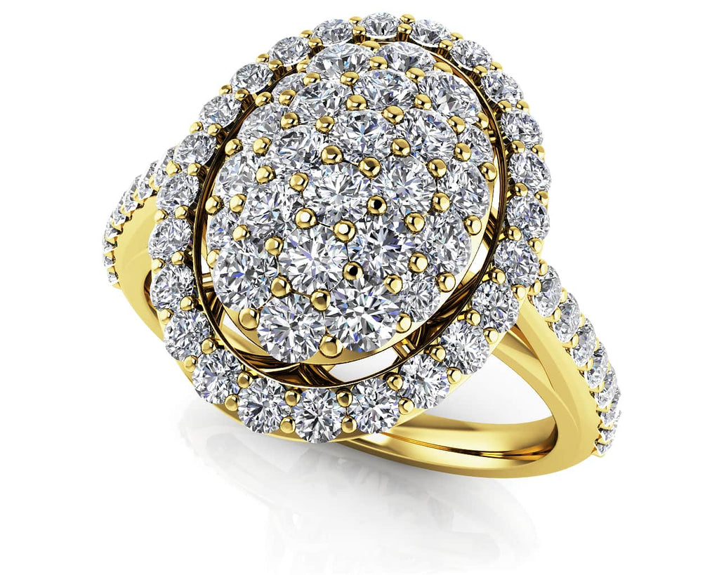 Oval Illusion Diamond Accented Diamond Ring with 1.14 ct.(finished) - Luxury Time NYC