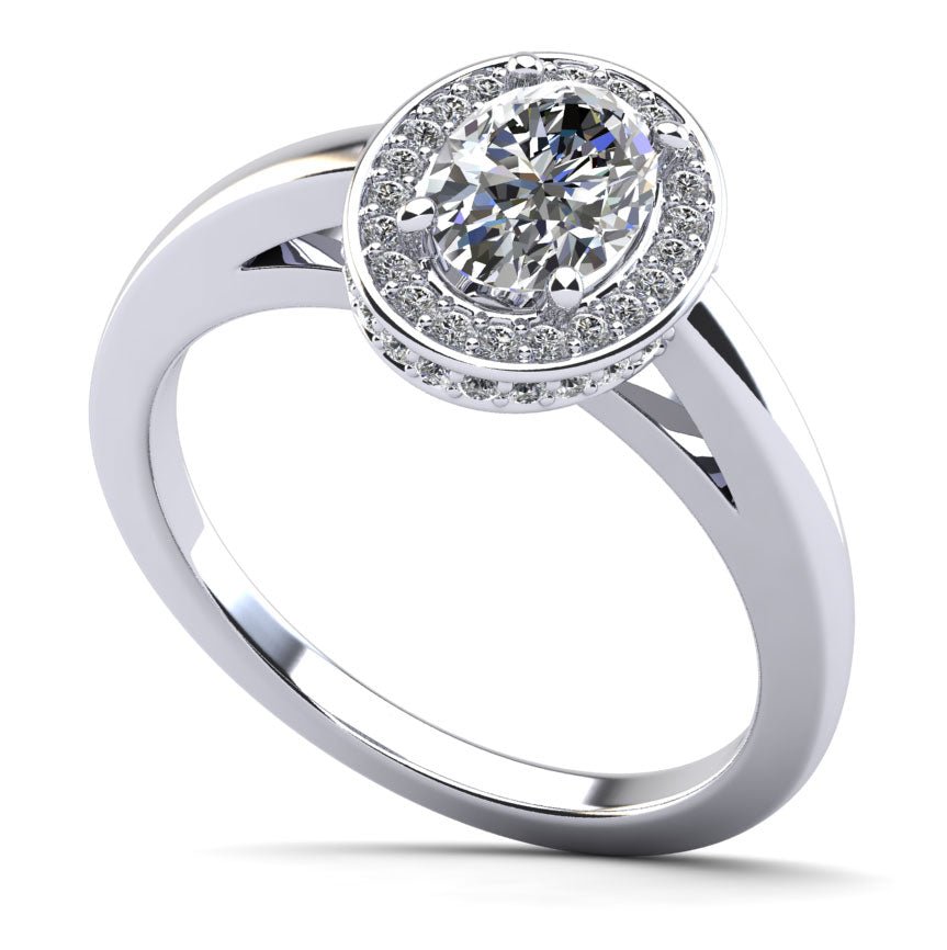 Oval Opulence Diamond Engagement Ring with 0.82 ct. (0.60 ct. center diamond) - Luxury Time NYC