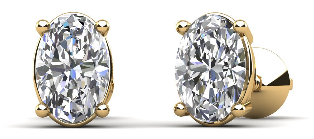 Oval Opulence Diamond Stud Earrings with 0.66 ct.(finished) 5x3mm - Luxury Time NYC