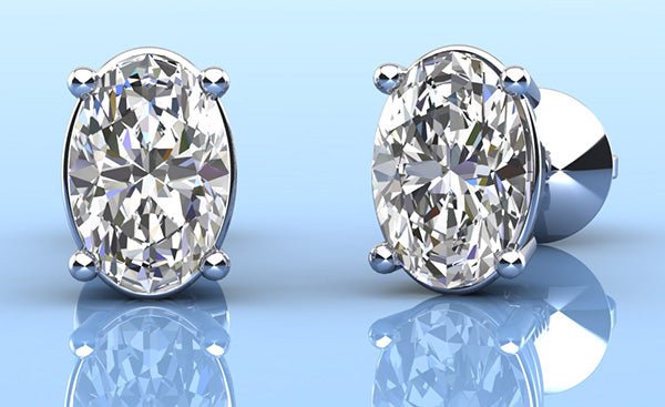 Oval Opulence Diamond Stud Earrings with 0.66 ct.(finished) 5x3mm - Luxury Time NYC