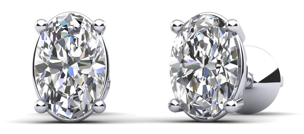 Oval Opulence Diamond Stud Earrings with 0.66 ct.(finished) 5x3mm - Luxury Time NYC