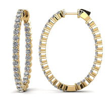 Load image into Gallery viewer, Oval Shaped Classic Diamond Hoop Earrings Large Lab - Grown Diamond with 5.88 ct.(finished) 3mm - Luxury Time NYC