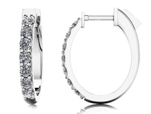 Load image into Gallery viewer, Oval Shaped Diamond Hoop Earrings with 0.11 ct.(finished) 1mm - Luxury Time NYC