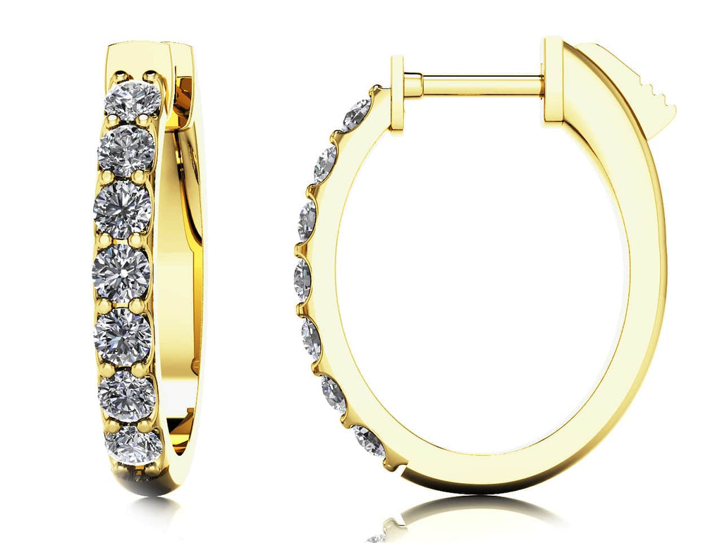 Oval Shaped Lab - Grown Diamond Hoop Earrings with 0.84 ct.(finished) 2.5mm - Luxury Time NYC