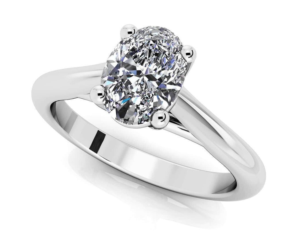 Oval Solitaire Diamond Engagement Ring with 1.60 ct.(finished) mm, 8x6mm - Luxury Time NYC