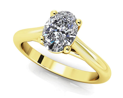 Oval Solitaire Lab - Grown Diamond Engagement Ring with 0.60 ct.(finished) 6x4mm - Luxury Time NYC