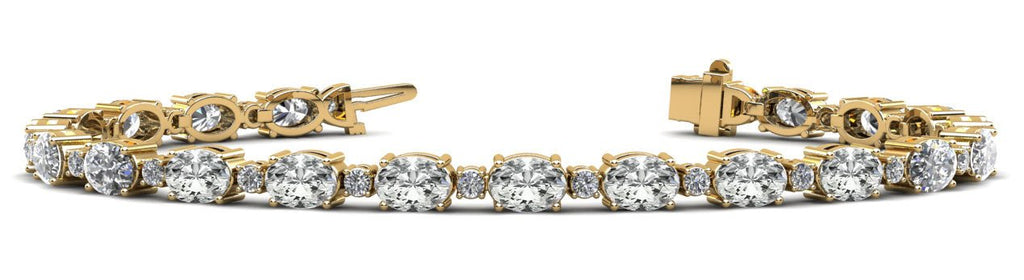 Ovals and Brilliant Rounds Diamond Bracelets Lab - Grown Diamond with 8.45 ct.(finished) 5x3mm, 1.7mm - Luxury Time NYC