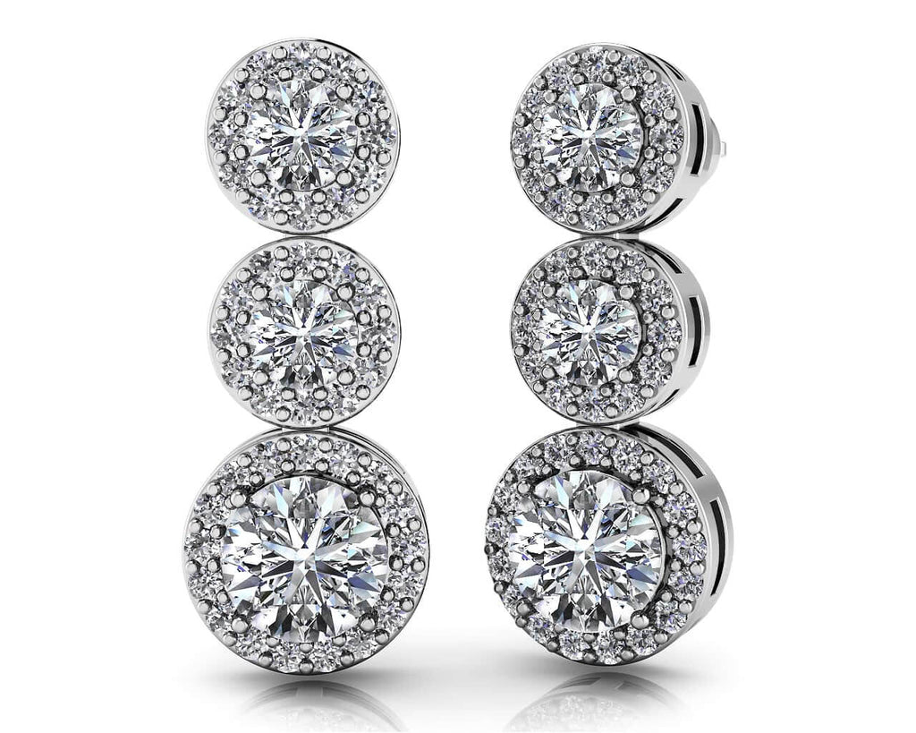 Past Present Always Lab - Grown Diamond Earrings with 2.83 ct.(finished) 1.1mm, 3.7mm, 5.7mm - Luxury Time NYC