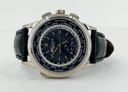Patek Philippe 39.50mm Men Complications World Time Chronograph Watch Blue Dial 5930G - Luxury Time NYC
