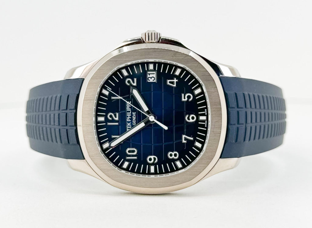 Patek Philippe 42.2mm Men's Aquanaut Watch Blue Dial 5168G - Luxury Time NYC