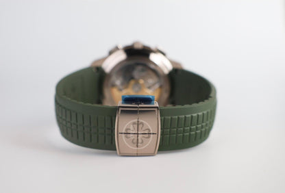 Patek Philippe Aquanaut Chronograph White Gold Khaki Green Dial 5968G - 010 - Luxury Time NYC