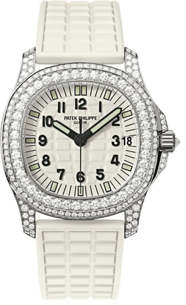 Patek Philippe Aquanaut Ladies White Gold Diamonds White Dial | 5069G - 011 - Luxury Time NYC