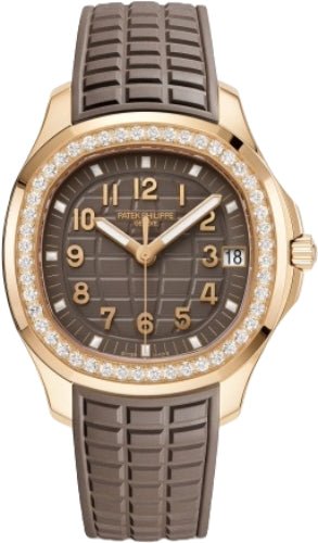 Patek Philippe Aquanaut Luce Rose Gold Taupe Grey - Brown Dial Diamond Bezel | 5268/200R - 010 - Luxury Time NYC