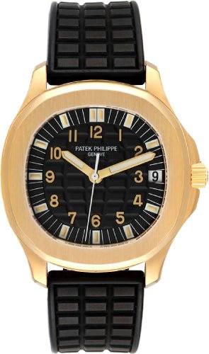 Patek Philippe Aquanaut Yellow Gold Black Dial 34mm | 5066J - Luxury Time NYC