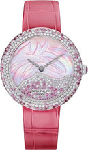 Load image into Gallery viewer, Patek Philippe Calatrava 35.8mm White Gold Mother of Pearl Diamonds Pink Sapphires Set Dial - 4899/900G - 001 - Luxury Time NYC