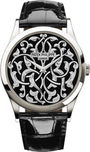 Load image into Gallery viewer, Patek Philippe Calatrava 38 mm Volutes And Arabesques Platinum Black Dial - 5088/100P - 001 - Luxury Time NYC