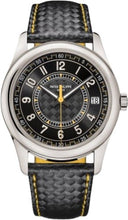 Load image into Gallery viewer, Patek Philippe Calatrava Date Sweep Seconds White Gold Black Carbon Motif Yellow Dial | 6007G - 001 - Luxury Time NYC