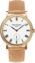 Load image into Gallery viewer, Patek Philippe Calatrava Ladies 31mm Ivory Roman Hobnail Yellow Gold Leather Manual | 7119J - 010 - Luxury Time NYC