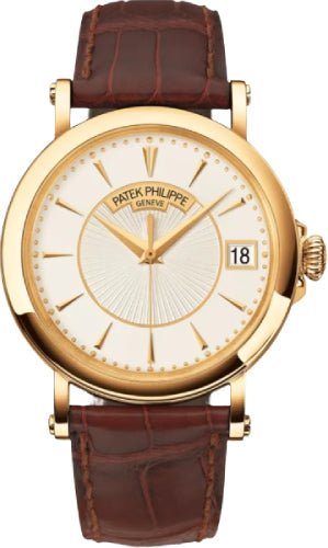 Patek Philippe Calatrava Yellow Gold Silver Opaline Dial | 5153J - 001 - Luxury Time NYC