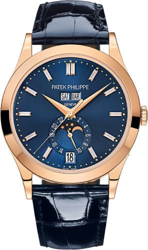 Patek Philippe Complications 38.5 mm Rose Gold Blue Baguette Diamond Dial - 5396R - 015 - Luxury Time NYC