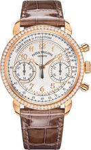 Load image into Gallery viewer, Patek Philippe Complications 38mm Chronograph Rose Gold Silver Opaline Dial Diamond Bezel - 7150/250R - 001 - Luxury Time NYC