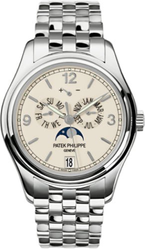 Patek Philippe Complications Annual Calendar Moon Phases Date White Gold Cream Dial | 5146/1G - 001 - Luxury Time NYC