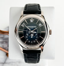 Load image into Gallery viewer, Patek Philippe Complications Annual Calendar Moon Phases - White Gold - Blue Sunburst Dial - 5205G - 013 - Luxury Time NYC